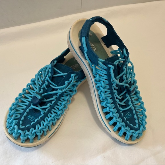 Keen Uneek Blue Sandals with Woven Cord Design - Picture 1 of 9